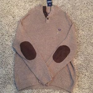 Chaps Collared Sweater with Elbow Patches